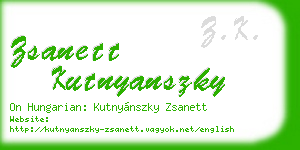 zsanett kutnyanszky business card